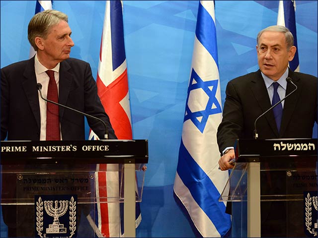 PM Netanyahu with UK Foreign Secretary Philip Hammond in Jerusalem