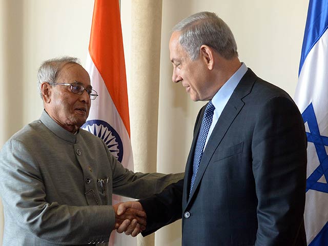 PM Netanyahu meets with Indian President Pranab Mukherjee in Jerusalem