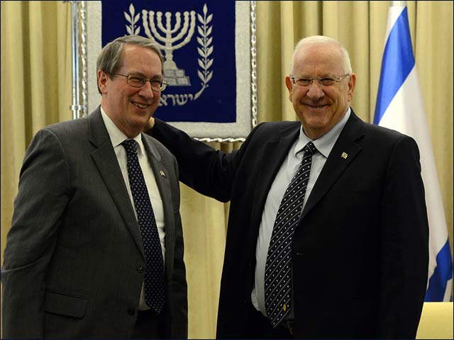 President Rivlin with US Congressional delegation leader Rep. Robert Goodlatte in Jerusalem