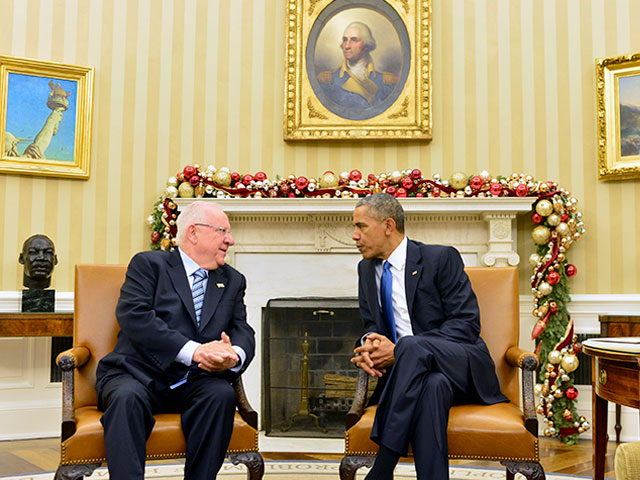 President Rivlin with President Obama at the White House