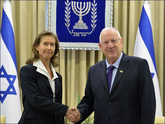 President Rivlin with the Ambassador of Slovenia, H.E. MS. Barbara Susnik