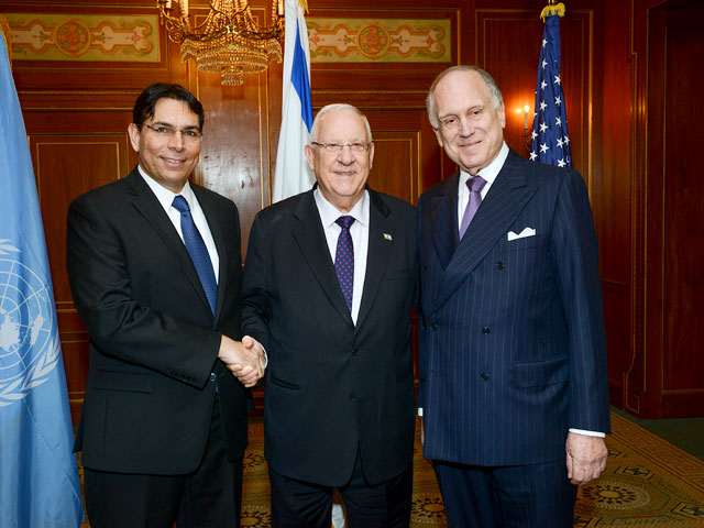 President Rivlin with Ambassador Danon and WLC President Lauder