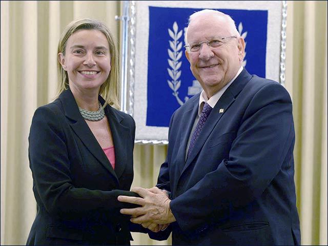 President Rivlin with EU High Representative Mogherini in Jerusalem