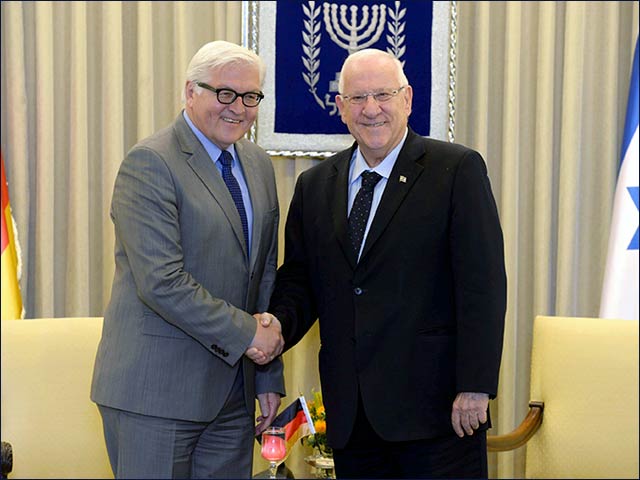 President Rivlin with German FM Steinmeier in Jerusalem