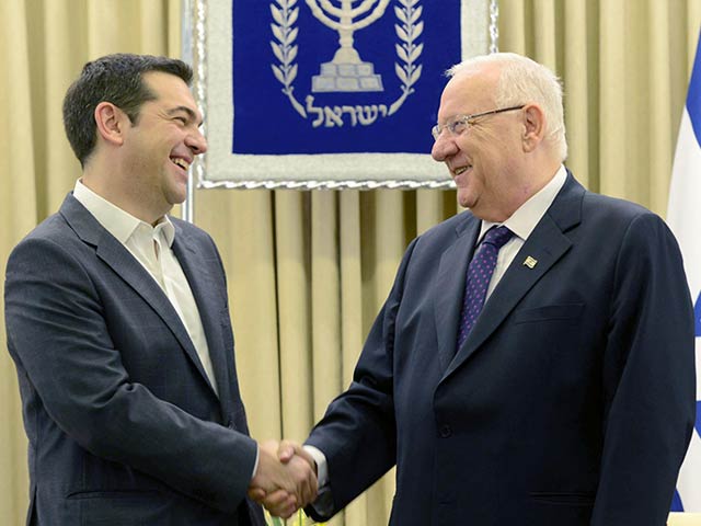 President Rivlin with Greek PM Alexis Tsipras in Jerusalem