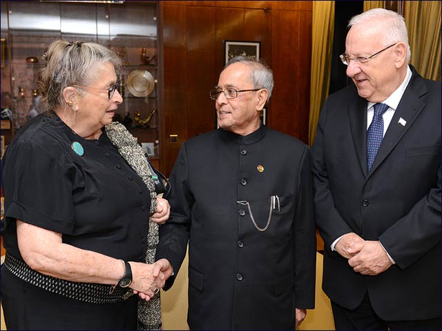 President and First Lady Rivlin with Indian President Mukherjee