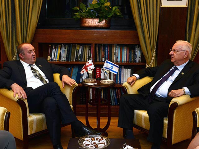 President Rivlin with Georgian President Margvelashvili at the President's Residence in Jerusalem