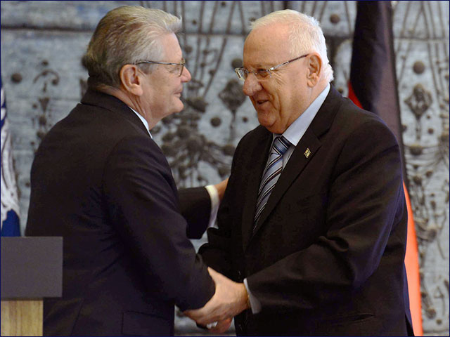 President Rivlin meeting with German President Joachim Gauck in Jerusalem