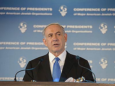 PM Netanyahu addressing the Conference of Presidents of Major American Jewish Organizations