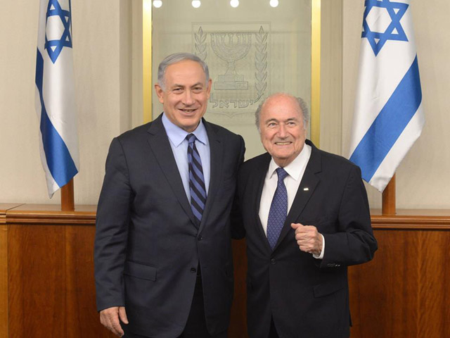 PM Netanyahu with FIFA President Blatter in Jerusalem, 19 May 2015