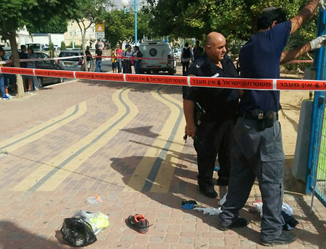 Scene of stabbing attack in Dimona