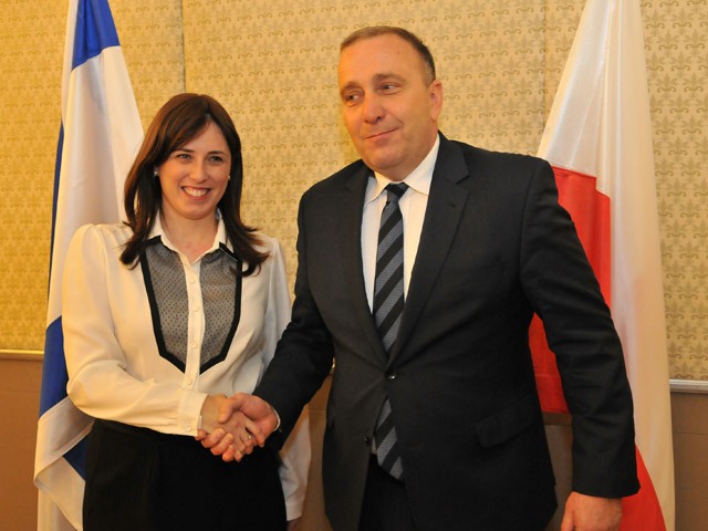 Deputy Foreign Minister Tzipi Hotovely with Polish Minister of Foreign Affairs Grzegorz Schetyna