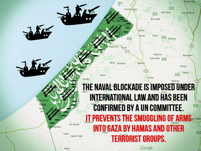 The naval blockade is imposed under international law