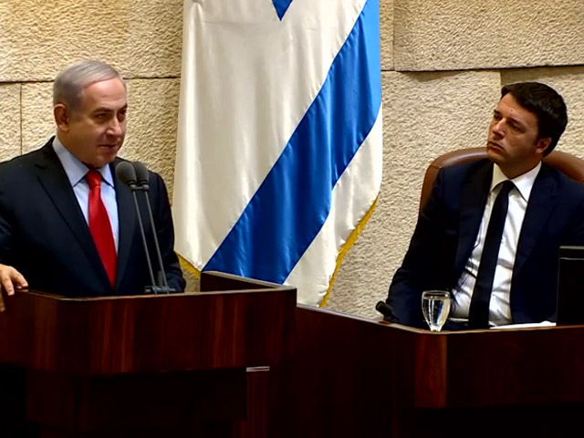 PM Netanyahu addresses special Knesset session in honor of Italian PM Renzi