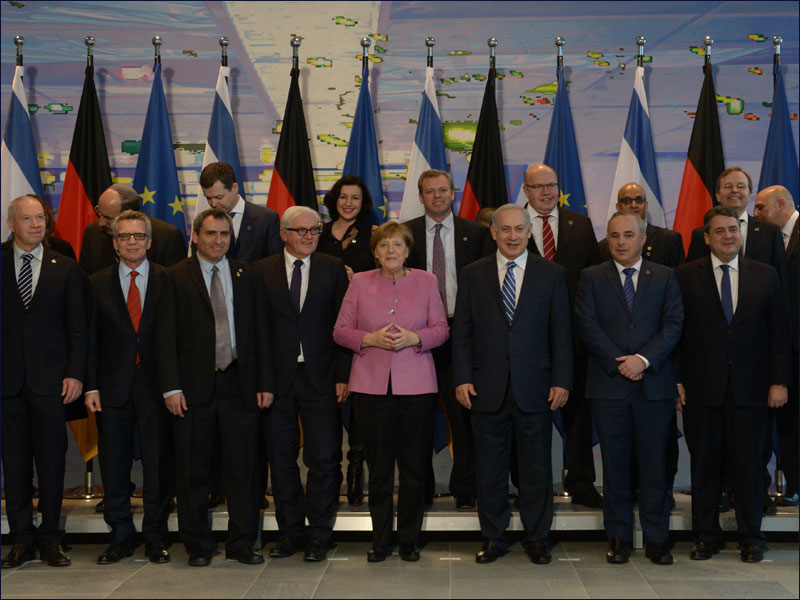 Israeli and German ministers at the sixth inter-governmental consultations