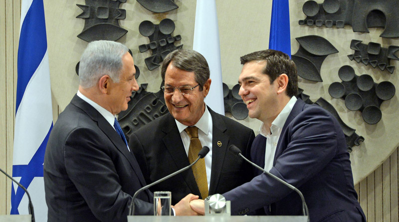 PM Netanyahu in Nicosia with Cyprus President Anastasiades and Greek PM Tsipras