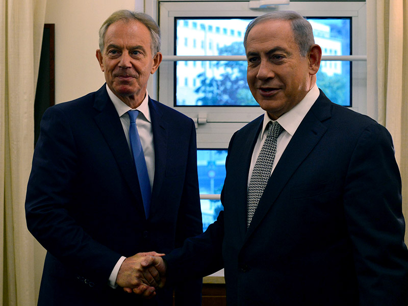 PM Netanyahu with former British PM Tony Blair in Jerusalem