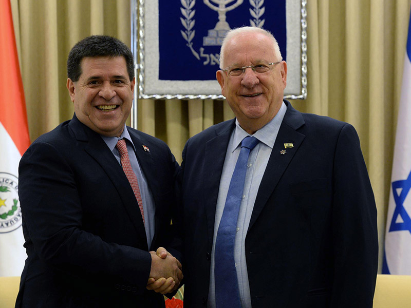 President Rivlin with President Cartes of Paraguay