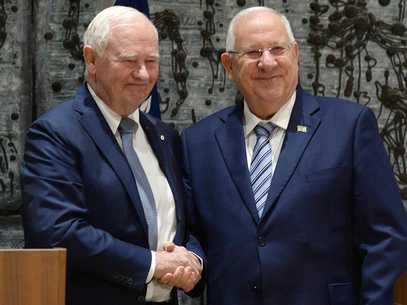 President Reuven Rivlin with Governor General of Canada David Johnston