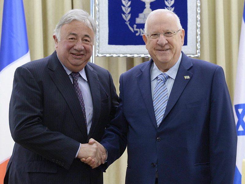 President Rivlin with President of the French Senate Gérard Larcher