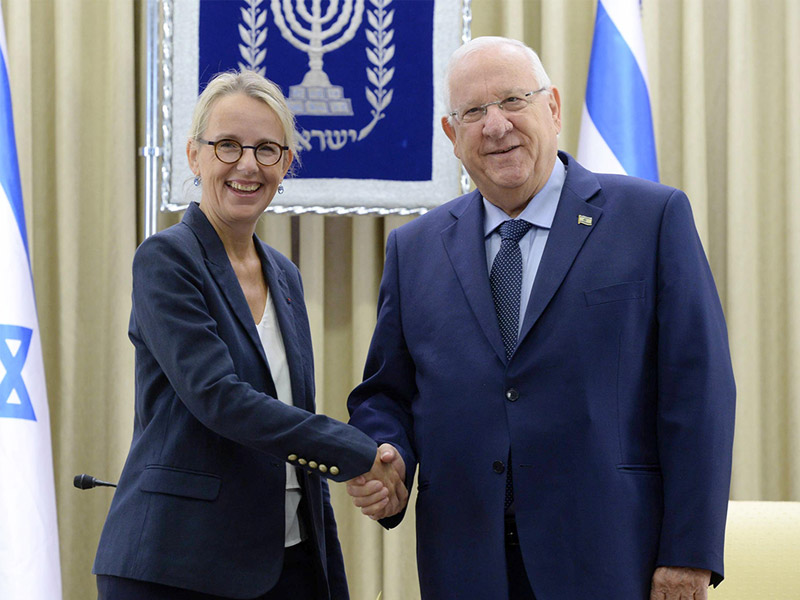 President Rivlin with the new Ambassador of France, H.E Mrs. Hélène Le Gal