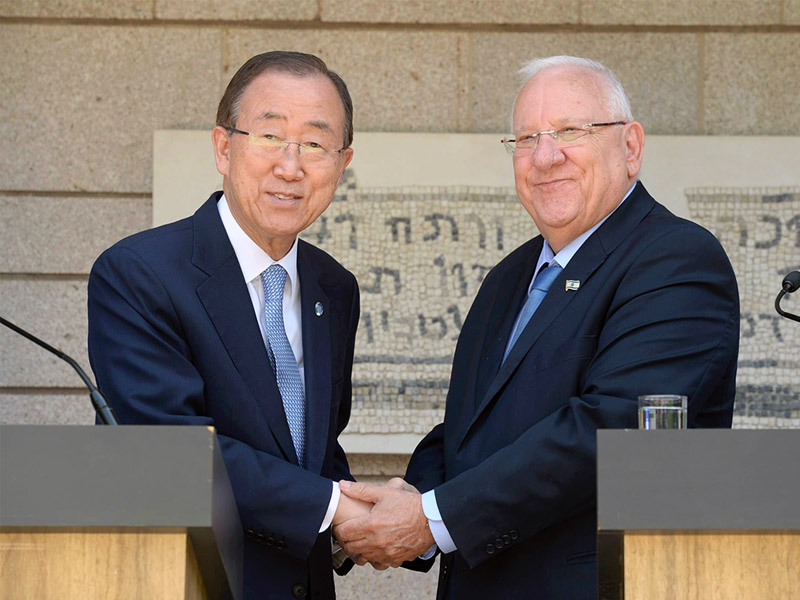 President Rivlin with UN Sec. Gen. Ban Ki-moon in Jerusalem