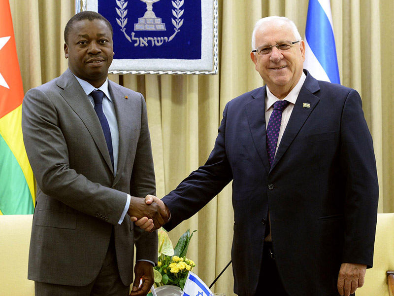 President Rivlin with President Gnassingbé of Togo in Jerusalem