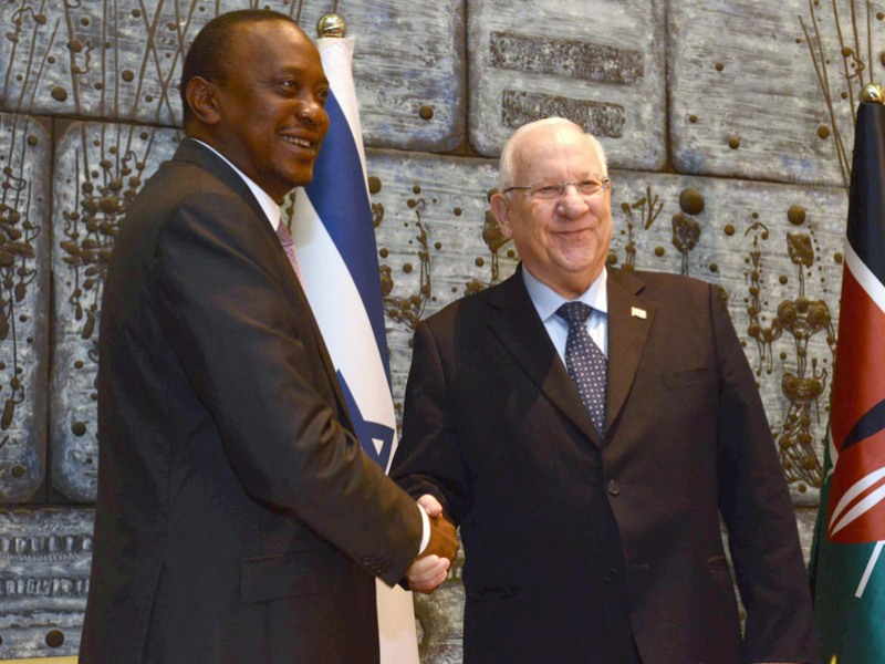 President Rivlin hosts official welcome ceremony for Kenyan President Kenyatta