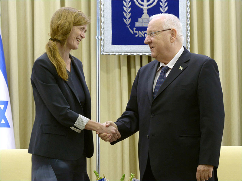 President Rivlin meets with US Ambassador to the UN Samantha Power