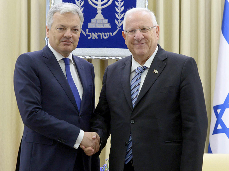 President Rivlin meets with Belgian FM Reynders in Jerusalem