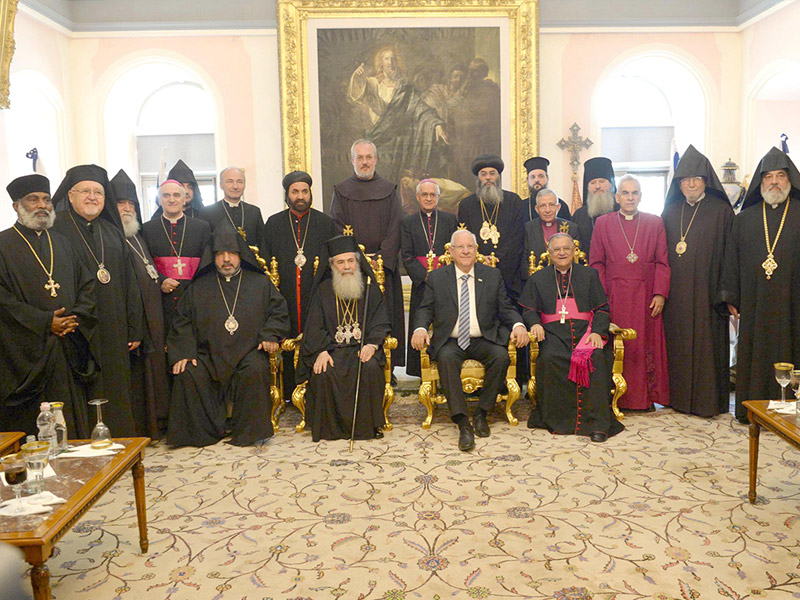 President Rivlin with Christian leaders in Jerusalem