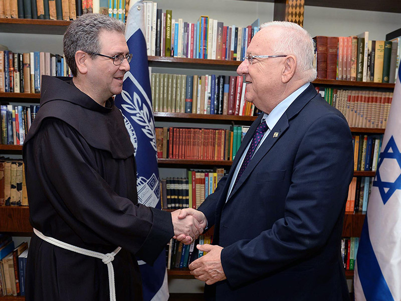 President Rivlin with the newly appointed Custos of the Holy Land, Father Francesco Patton