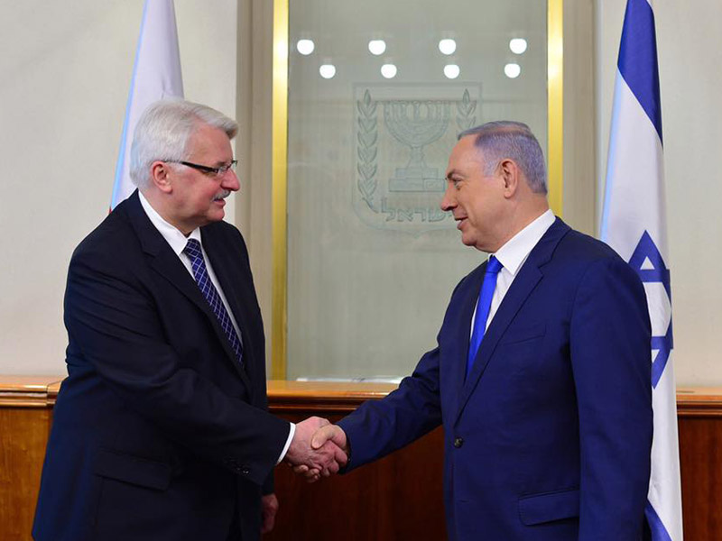 PM Netanyahu with Polish FM Waszczykowski