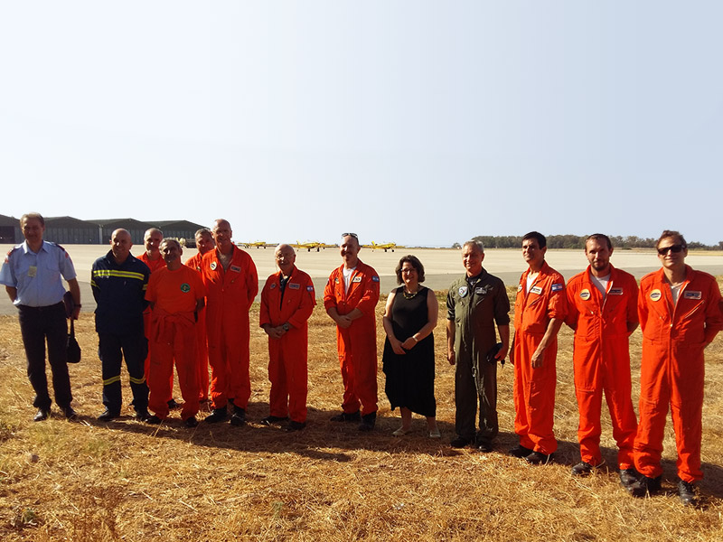 The Israeli firefighting team prior to departure for Cyprus