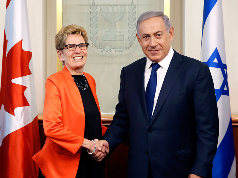 PM Netanyahu with Ontario Premier Kathleen Wynne in Jerusalem