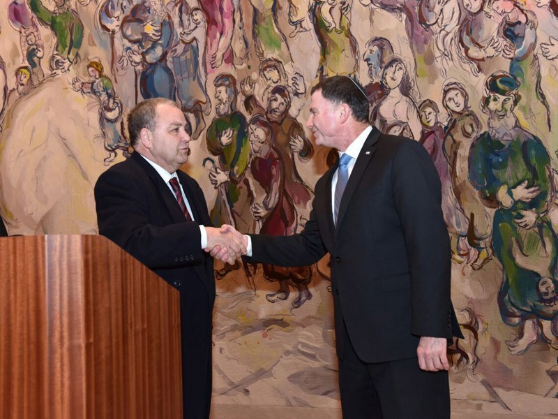 Knesset Speaker Yuli-Yoel Edelstein with Speaker of Malta's House of Representatives, Angelo Farrugia