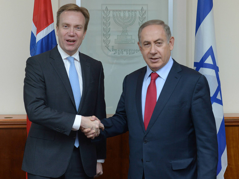 PM Netanyahu with Norwegian FM Brende in Jerusalem