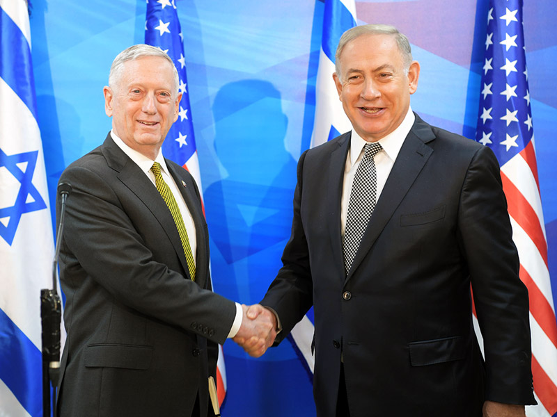 PM Netanyahu with US Secretary of Defense James Mattis in Jerusalem.