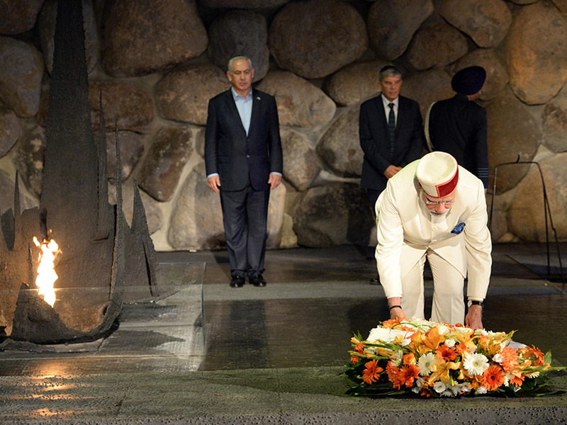 PM Netanyahu and Indian PM Modi at Yad Vashem.