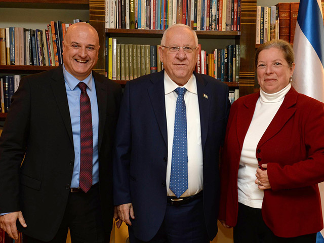 President Rivlin with Israeli ambassadors Shlein (right) and Govrin