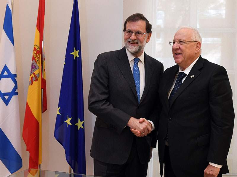 President Rivlin with Spanish PM Mariano Rajoy Brey