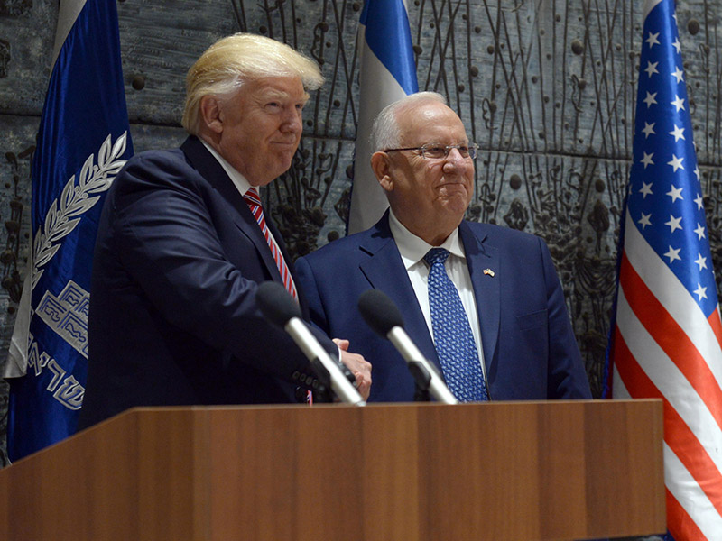 President Rivlin with President Trump at the President’s Residence in Jerusalem.