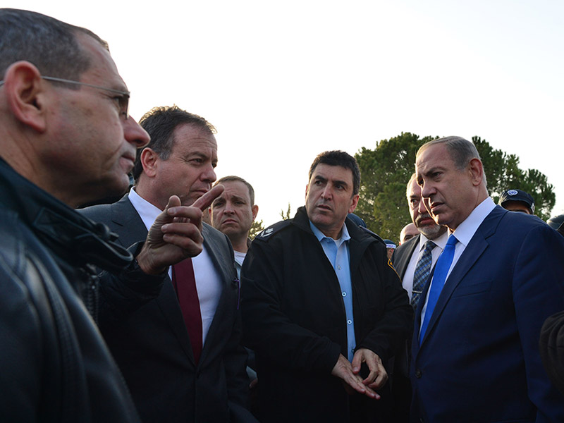 PM Netanyahu at the scene of Jerusalem terrorist attack