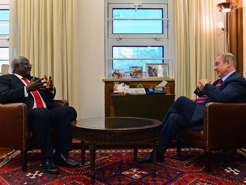 PM Netanyahu with Sierra Leone President Ernest Bai Koroma in Jerusalem