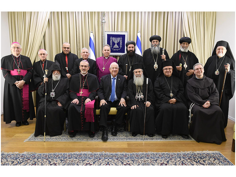 President Rivlin with Christian community leaders at the reception marking the civil New Year