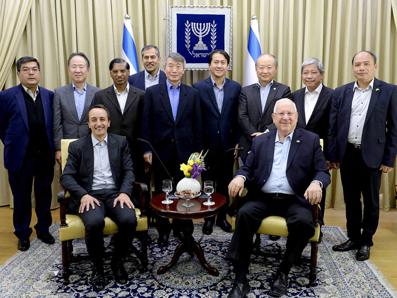 President Rivlin with the  ambassadors from Asia-Pacific countries