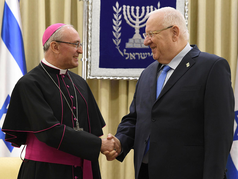 Presidnet Rivlin welcomes the new Papal Nuncio, Archbishop Leopoldo Girelli