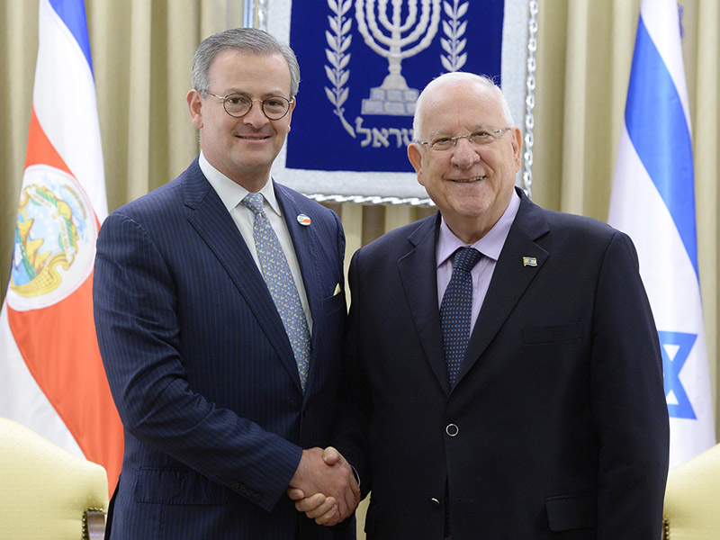 President Rivlin with the Foreign Minister of Costa Rica, Manuel González