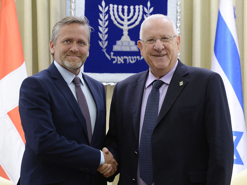 President Rivlin with Danish Foreign Minister Anders Samuelsen