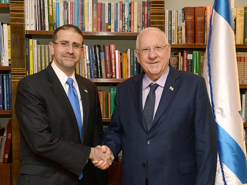 President Rivlin with outgoing US Ambassador Shapiro